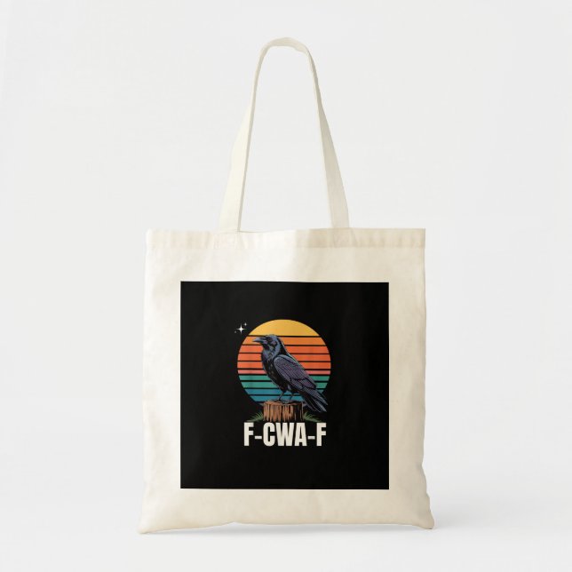 Funny Retro F-Caw-F Bird Crow Crow Bird  Tygkasse (Framsidan)