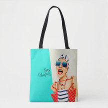 Funny Retro Fabulous Beach Dam i Sunglasses