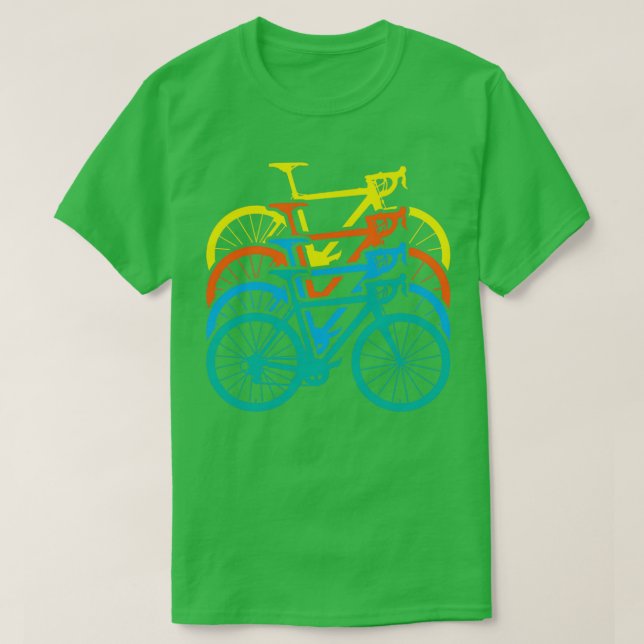 Funny Retro Färg Bicycle T Shirt (Design framsida)