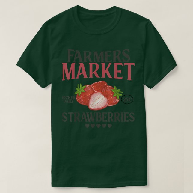 Funny Retro Farmer Market Graphic Strawberry T Shirt (Design framsida)