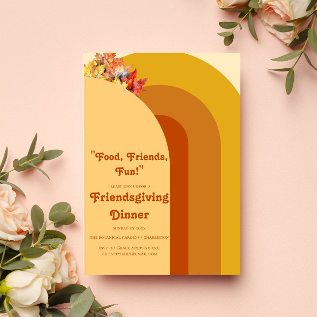 FUNNY RETRO FRIENDSGIVING INBJUDNINGAR (Skapare uppladdad)