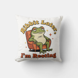 Funny Retro Frog Square Throw Pillow Kudde