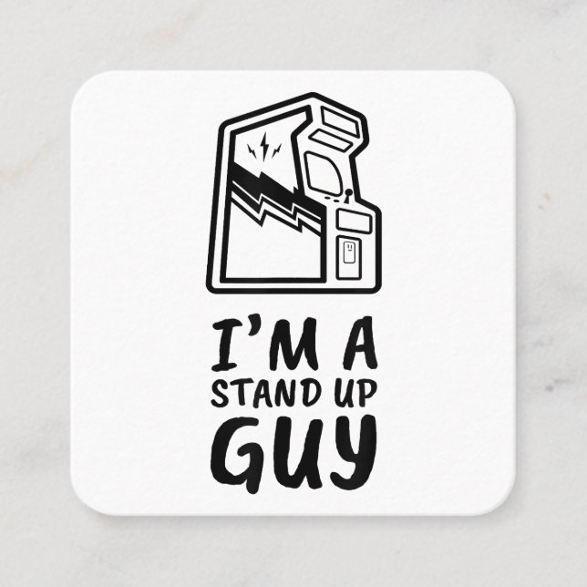 Funny Retro Gamer Arcade Old school 80's Video Gam Fyrkantigt Visitkort (Framsida)