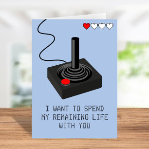 Funny Retro Gamer Valentines day Kort