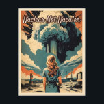 Funny Retro Graphic Atomic Physics Science Humor Vykort<br><div class="desc">Ett superskoj hyllade den urgamla debatten om uttal! Om du någonsin har kramat vid ljud i "kärnkraft",  är det här designen din slutliga förklaring till språkseger.</div>