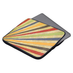 Funny Retro Grunge Rays + din idé Laptop Sleeve