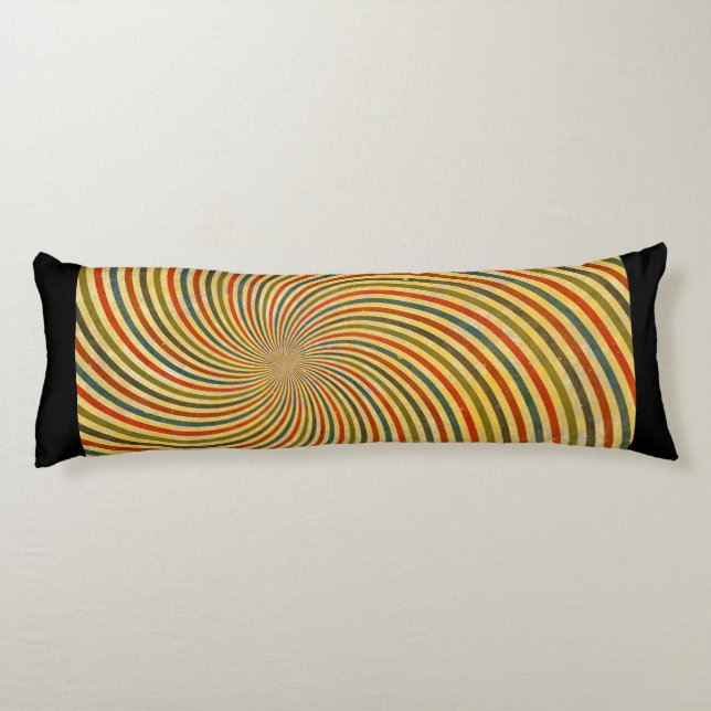 Funny Retro Grunge Swirl + din idé Kroppskudde (Baksidan)