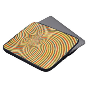 Funny Retro Grunge Swirl + din idé Laptop Sleeve