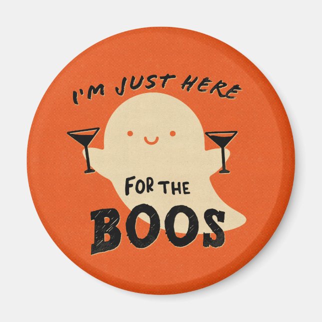 Funny Retro Halloween fest Boo Ghost Magnet (Framsidan)