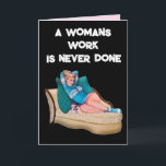 FUNNY RETRO HOUSEWIFE BIRTHDAY FRIEND CARD KORT<br><div class="desc">RELAXED RETRO BLOND BIRTHDAY GREETING CARD</div>