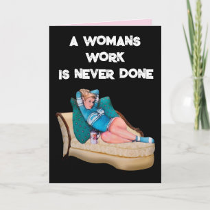 FUNNY RETRO HOUSEWIFE BIRTHDAY FRIEND CARD KORT