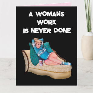 FUNNY RETRO HOUSEWIFE BIRTHDAY FRIEND CARD KORT