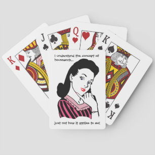 Funny Retro Housework-koncept Casinokort
