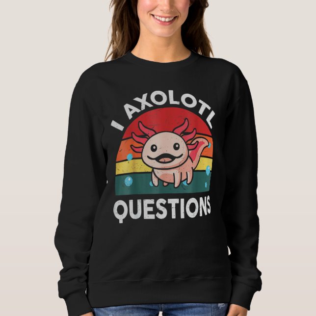 Funny Retro I Axolotl Frågar Rosa Salamander Ki T Shirt (Framsida)
