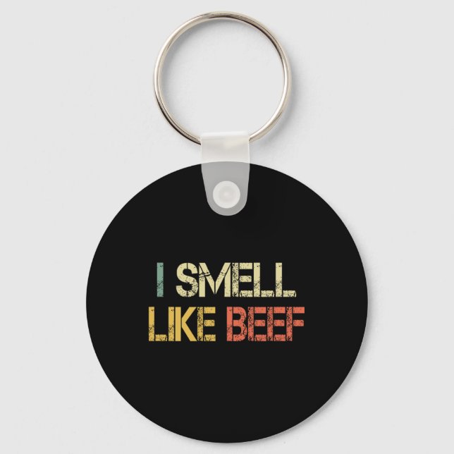 Funny Retro I blöder som kött meme Steak Kött Smok Nyckelring (Framsida)