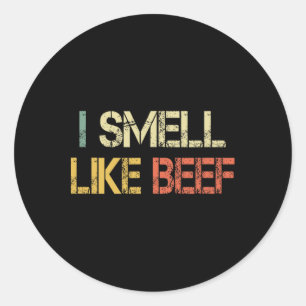 Funny Retro I blöder som kött meme Steak Kött Smok Runt Klistermärke