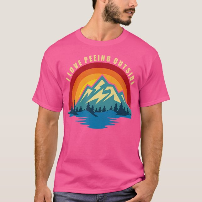 Funny Retro I Kärlek Peeing Exside Funny Camping H T Shirt (Framsida)