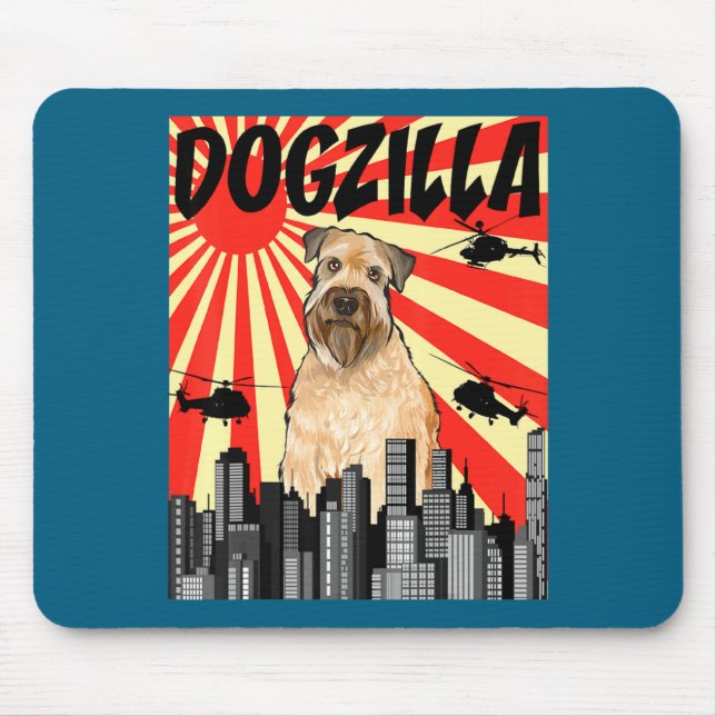 Funny Retro Japanese Dogzilla Soft Coated Wheaten  Musmatta (Framsidan)