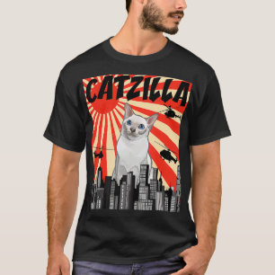 Funny Retro japansk Catzilla Tonkinese Cat T Shirt