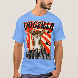 Funny Retro Japansk Dogzilla Brown Chihuahua T Shirt