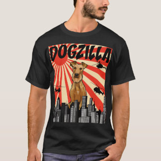 Funny Retro Japansk Dogzilla Irish Terrier Pullov T Shirt