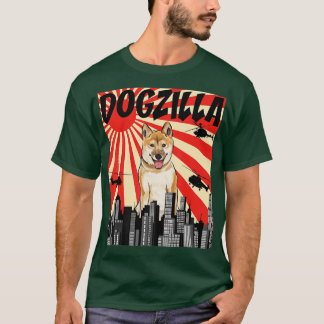 Funny Retro Japansk Dogzilla Shiba Inu T Shirt