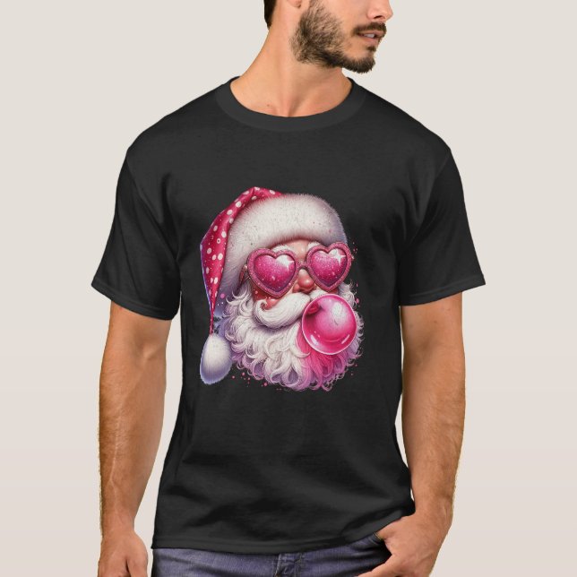 Funny Retro jultomte Bubble Gum Vin T Shirt (Framsida)