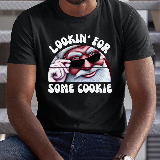Funny Retro Jultomten Cookie Dirty jul T Shirt (Funny Retro Santa Claus Lookin for Some Cookie Dirty Christmas T-Shirt)