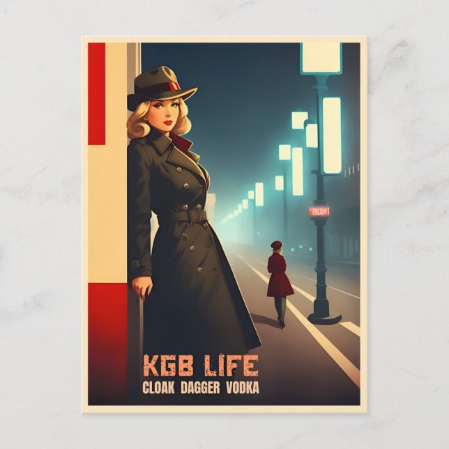 Funny Retro Kall Krig Sovjetunionen KGB Humor Vykort (Framsida)