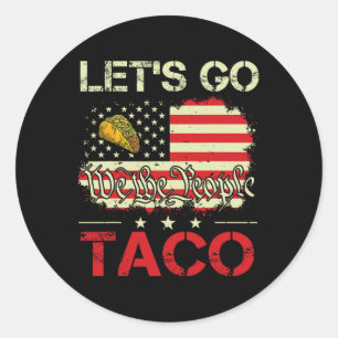 Funny Retro Let's Go Taco Mexican Food Humor Women Runt Klistermärke
