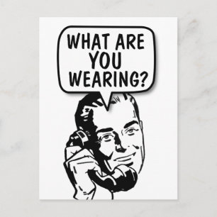 FUNNY RETRO MAN 'TALKING DIRTY' POSTCARD VYKORT