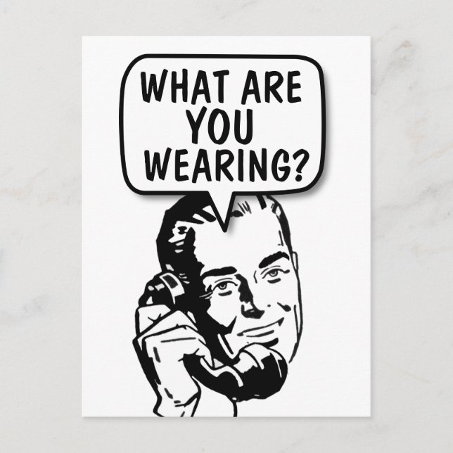 FUNNY RETRO MAN 'TALKING DIRTY' POSTCARD VYKORT (Framsida)