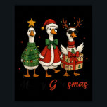 Funny Retro Merry Goosemas Christmas Silly Goose X Poster<br><div class="desc">Funny Retro Merry Goosemas Christmas Silly Goose Xmas Lights</div>