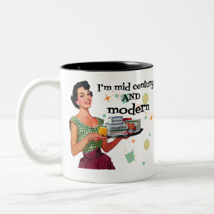 Funny Retro MidCentury Två-Tonad Mugg