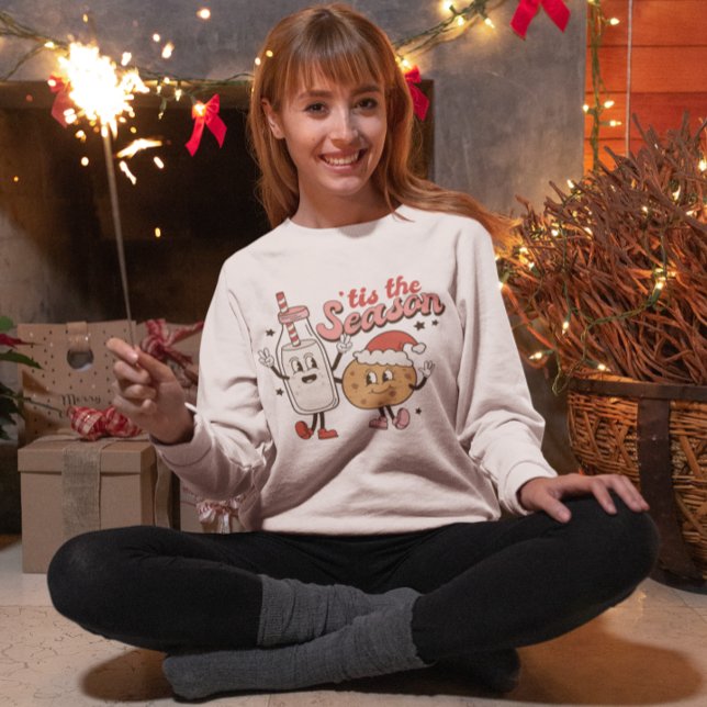 Funny Retro Mjölk flaska, Cookies Juldagen Tecknad T Shirt (Skapare uppladdad)
