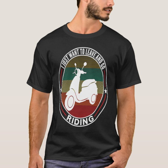 Funny Retro Moped Scooter Enthusiast Motorcycle Ri T Shirt (Framsida)