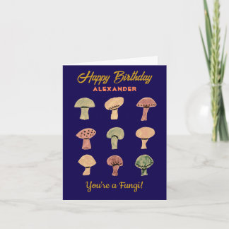 Funny Retro Mushroom Pun Cute Fungi Birthday Kort