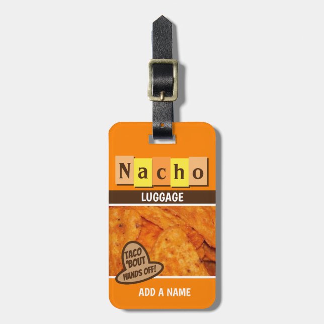 Funny Retro Nacho Bagagebricka (Vertikal Framsida)
