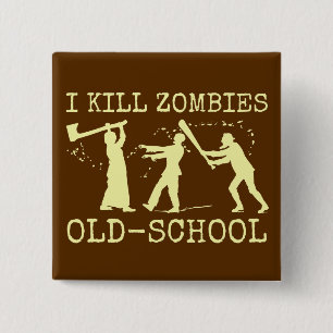 Funny Retro Old school Zombie Killer Hunter Knapp