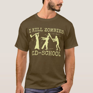Funny Retro Old school Zombie Killer Hunter T-shirt