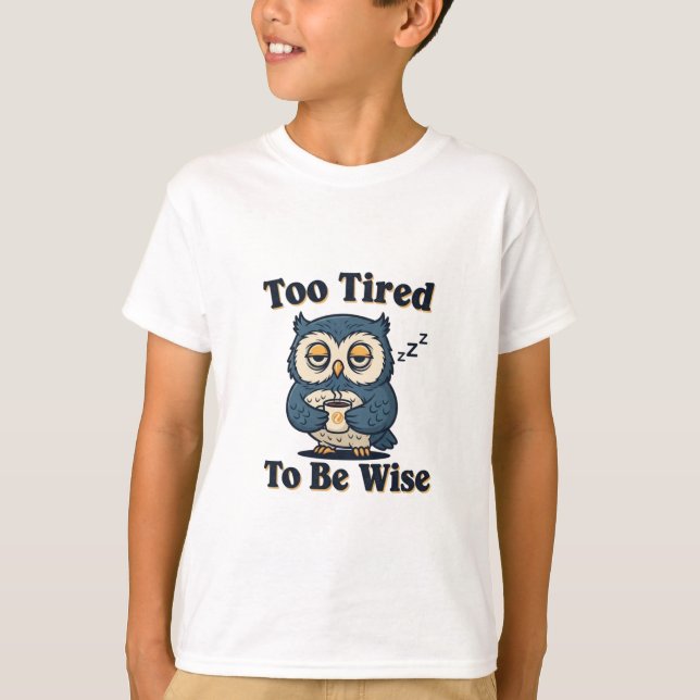 Funny Retro Owl Kids Graphic T-Shirt (Framsida)