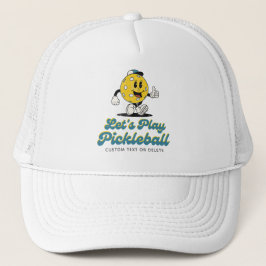 Funny Retro Pickleball Tecknad Mascot Anpassningsb Keps