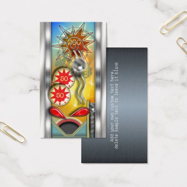 Funny Retro Pinball Maskin Personlig Visitkort (Kontor)