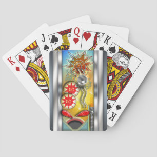 Funny Retro Pinball Maskin Spel Kort