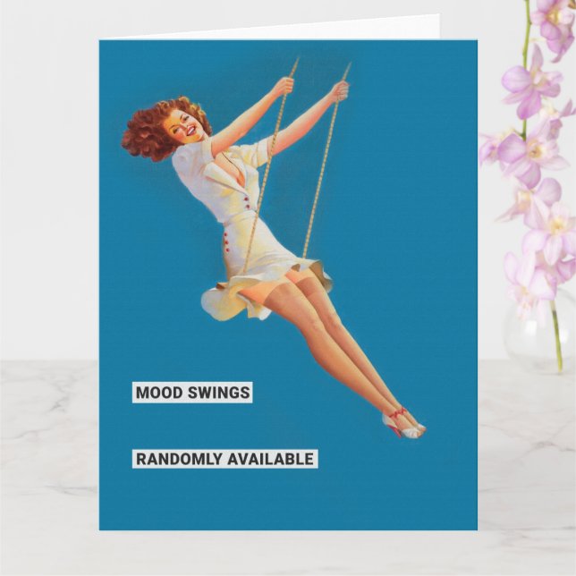Funny Retro-Pinup Kort (Orkide)
