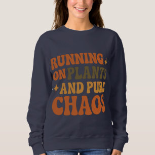 Funny Retro Plant-Based Chaos Quote Earthy Hippie T Shirt