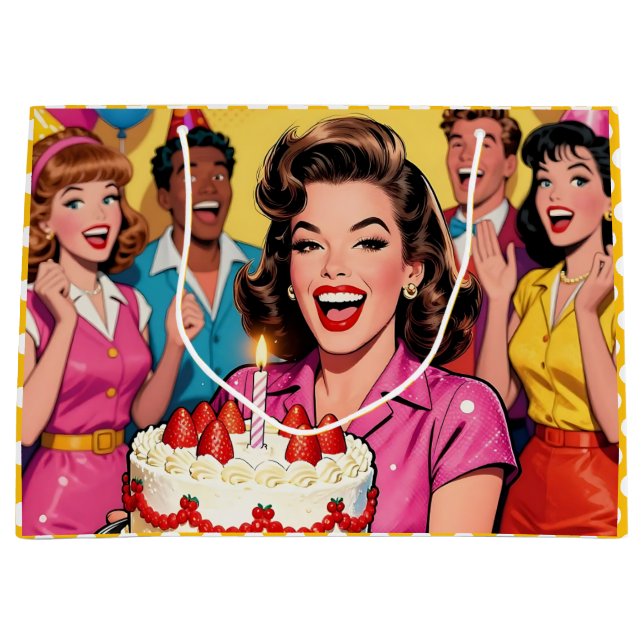 Funny Retro Pop Art Birthday Party Surprise (Framsidan)