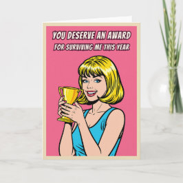 Funny Retro Pop Art Teacher Appreciation Card Kort