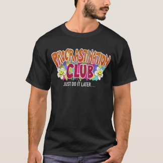 Funny Retro Procrastination Club Rainbow  T Shirt
