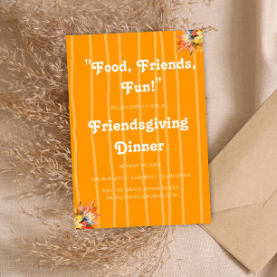 FUNNY RETRO PUMPKIN FRIENDSGIVING INBJUDNINGAR